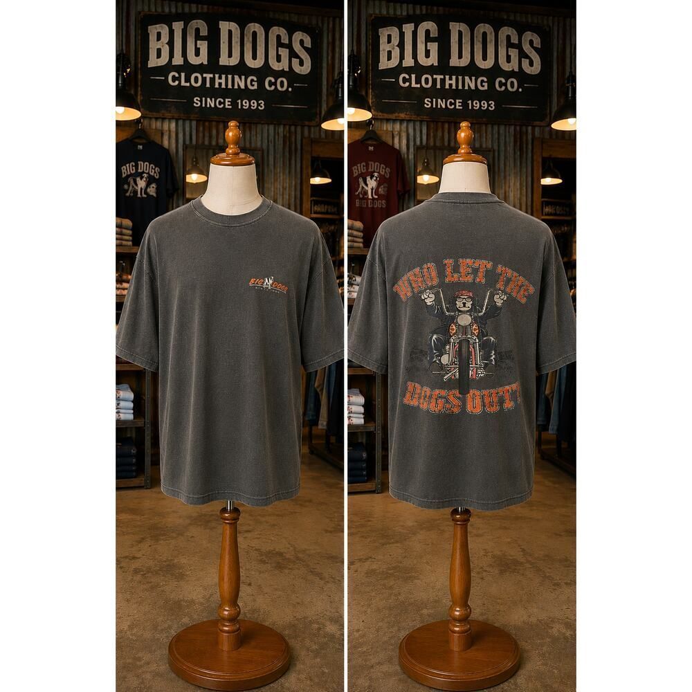 Vintage 2003 Big Dogs Biker T Shirt 3X Who Let The Dogs Out Tee